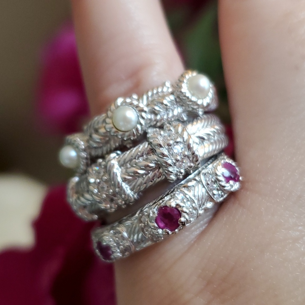 Judith Ripka Trio Ring Set - Picture 4 of 8